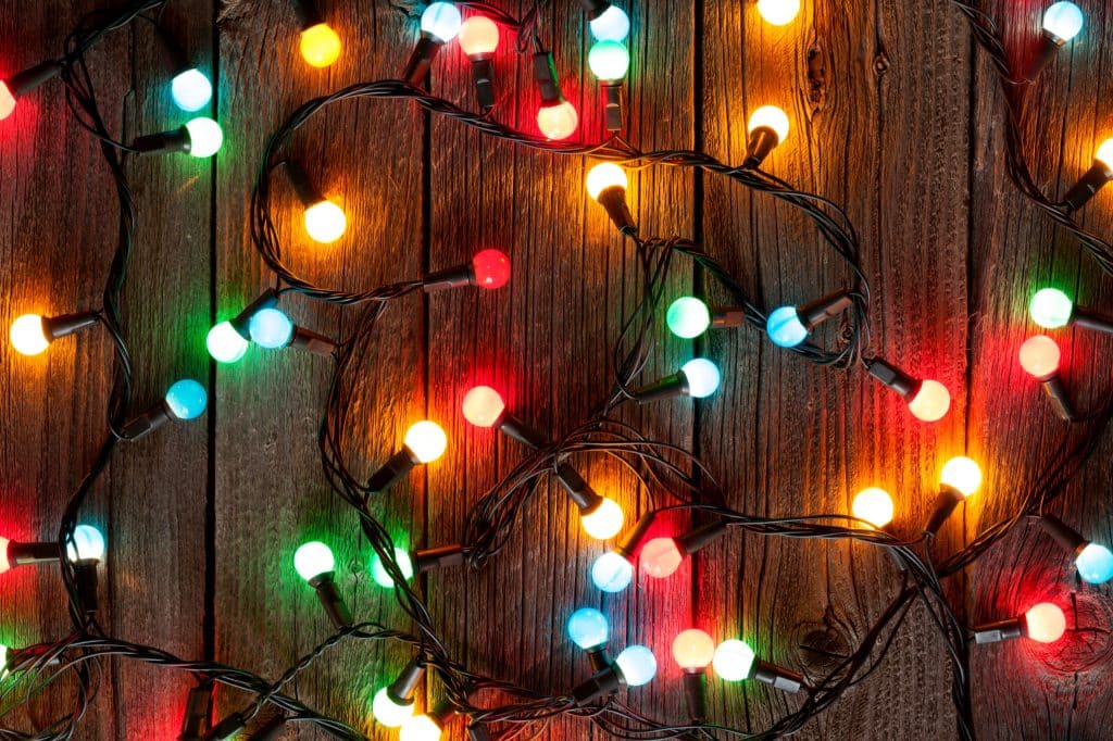 Colorful holiday string lights