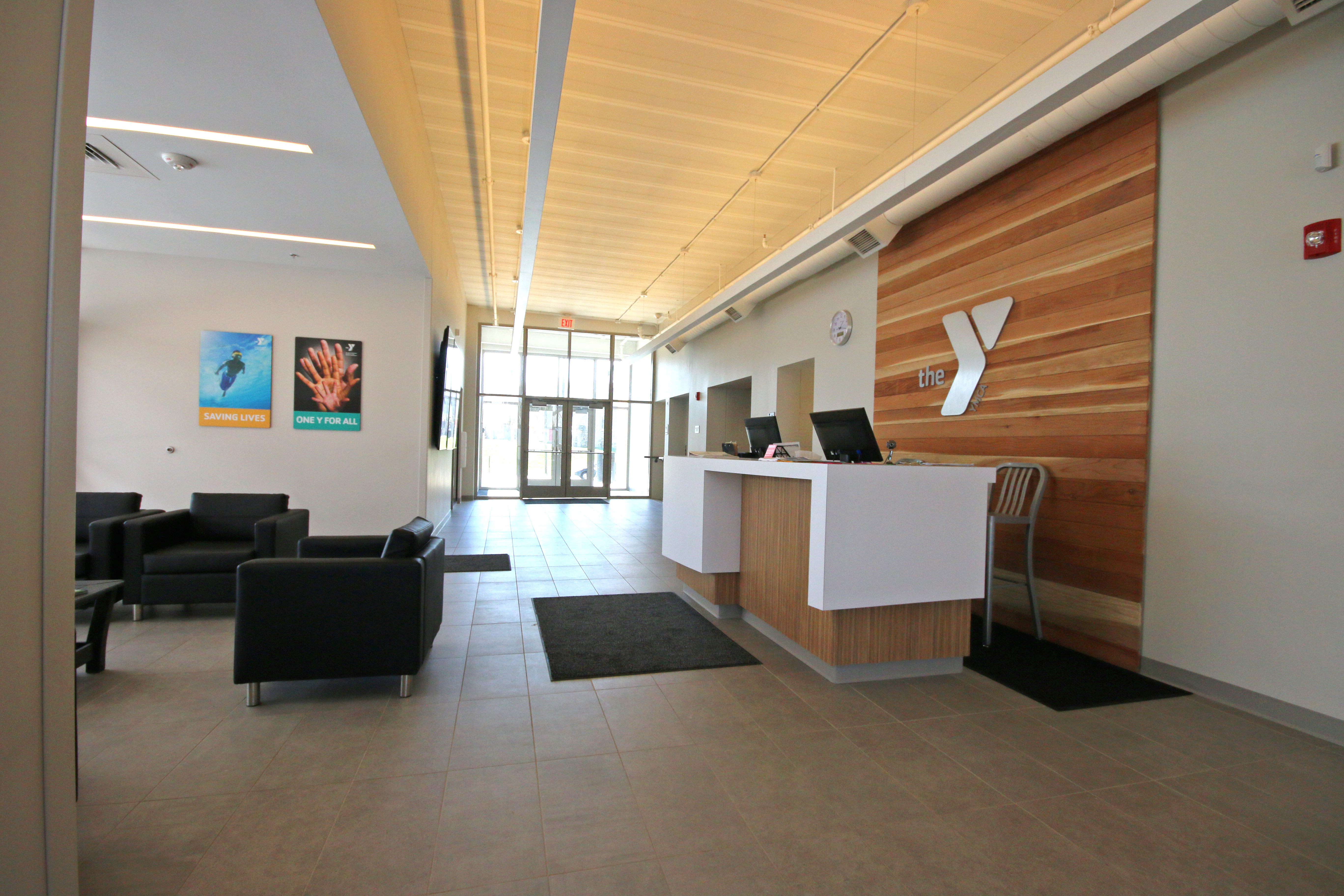 Photo of the welcome center at the Linwood YMCA.