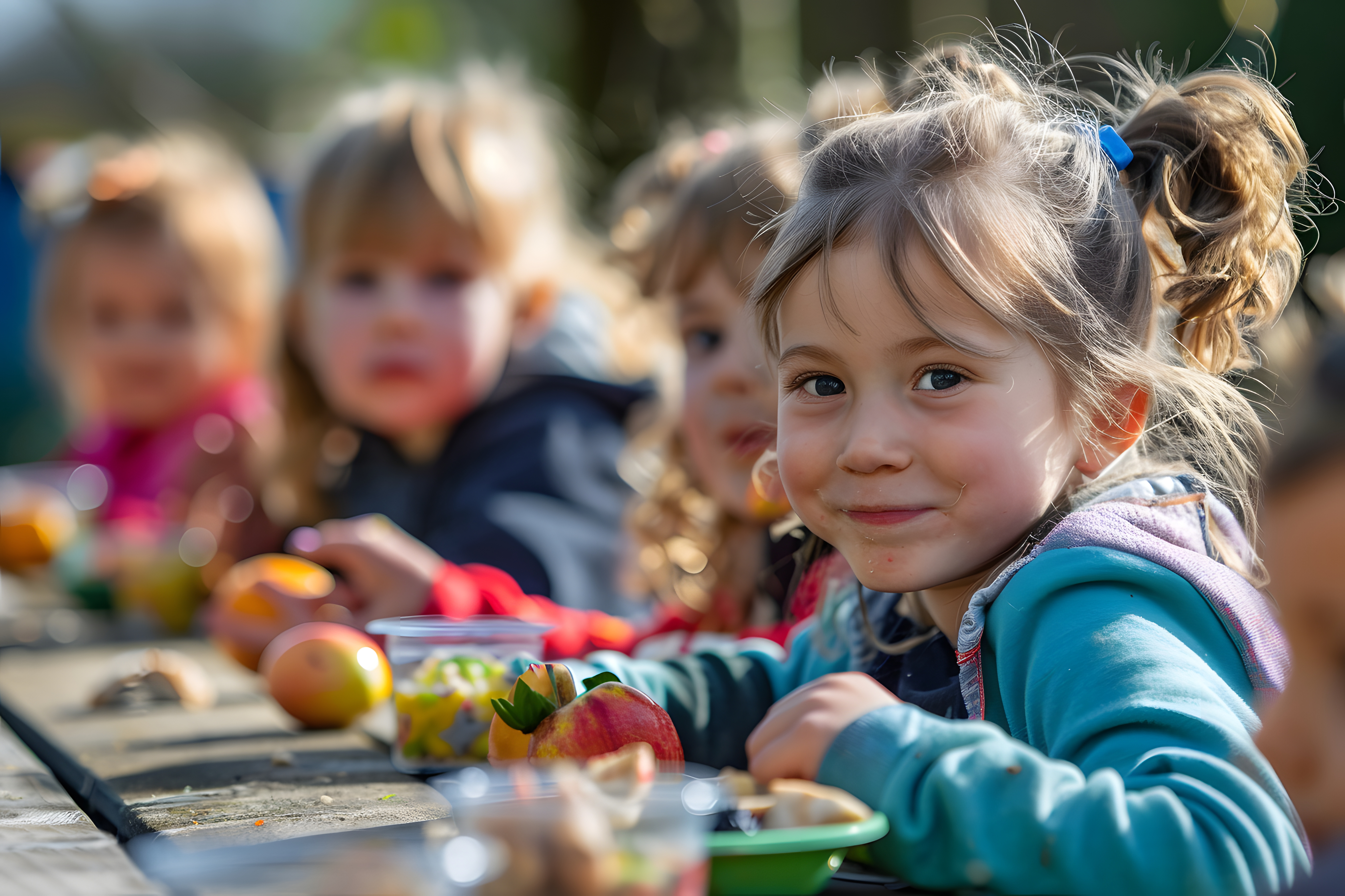 Photo of children eating snacks