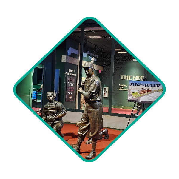 Photo of inside the Negro baseball League Museum