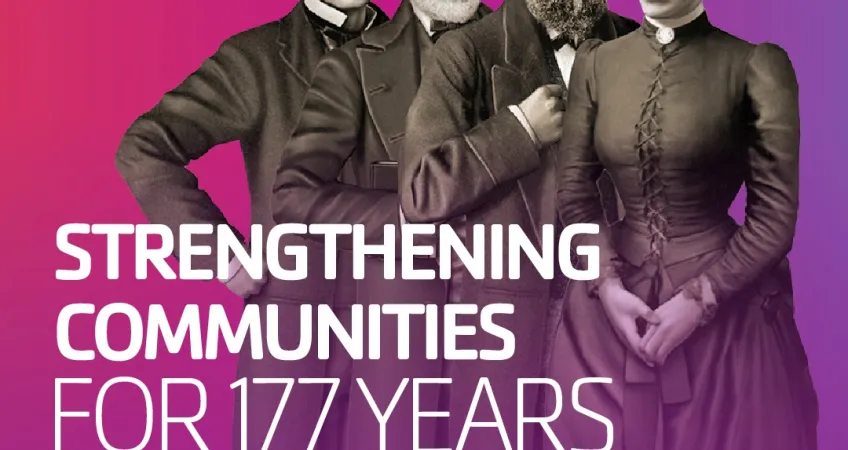 Y Graphic with text "Strengthening Communities for 177 Years" and "Founders' Day, June 6th".