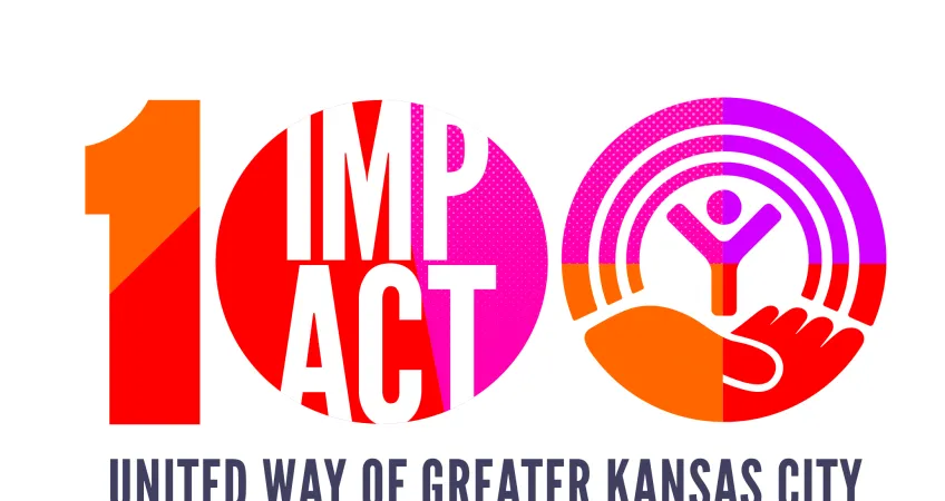 United Way Impact 100 Logo with the text "United Way of Greater Kansas City" underneath the logo.