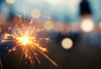 Two sparklers burning