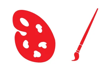 Illustration of paint brush and palette
