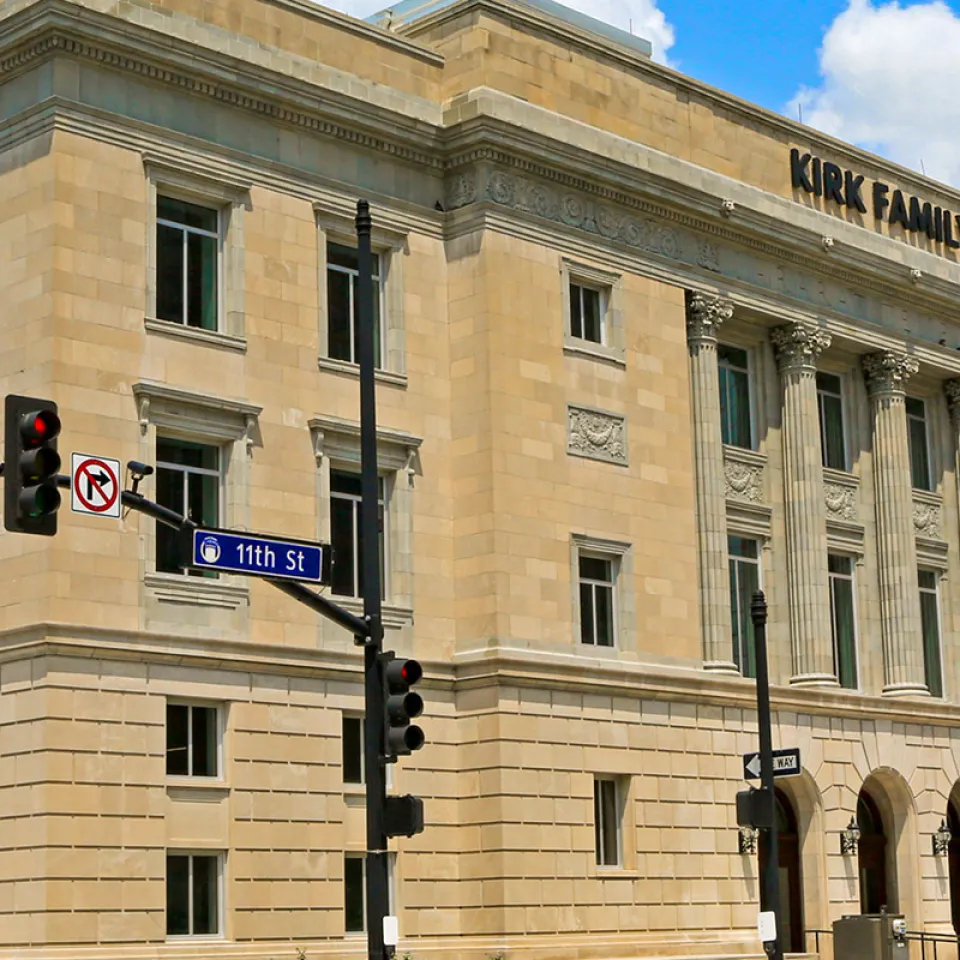 Photo of the exterior of the Kirk Family YMCA in Downtown Kansas City, MO.