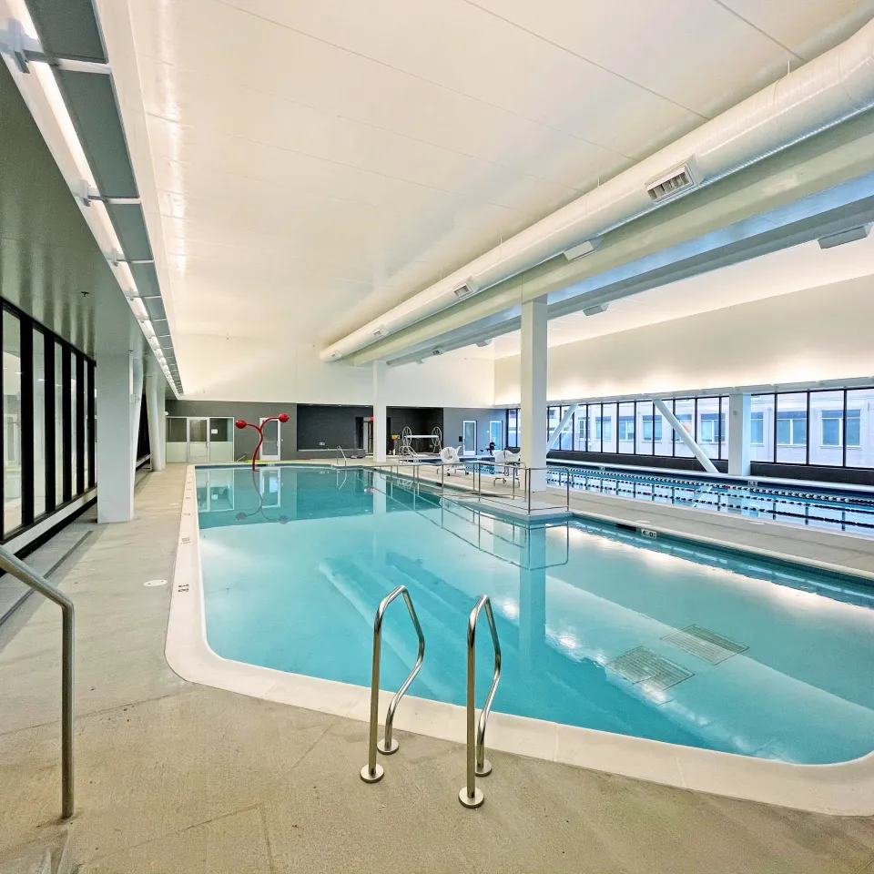 Image of the indoor pool at the Kirk Family YMCA.