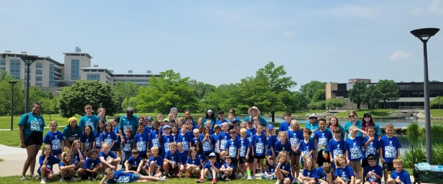 Photo of group of summer day campers at Anita Gorman park