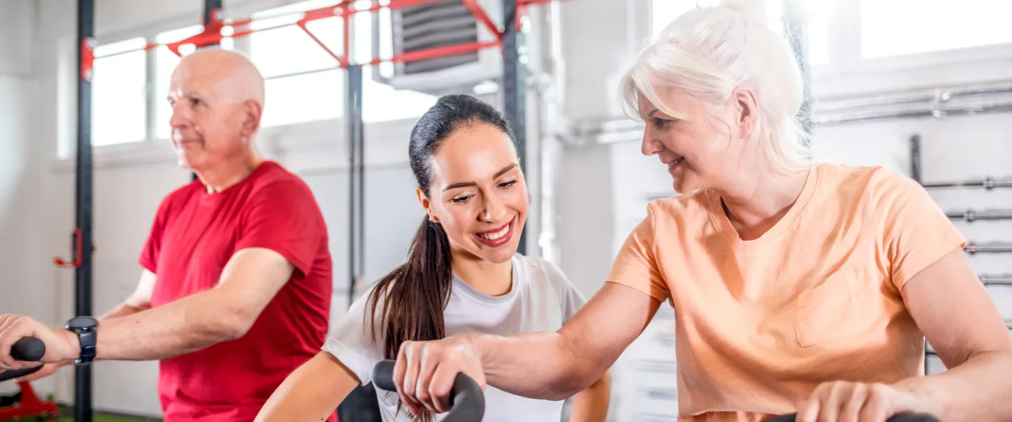Photo of a cycling class