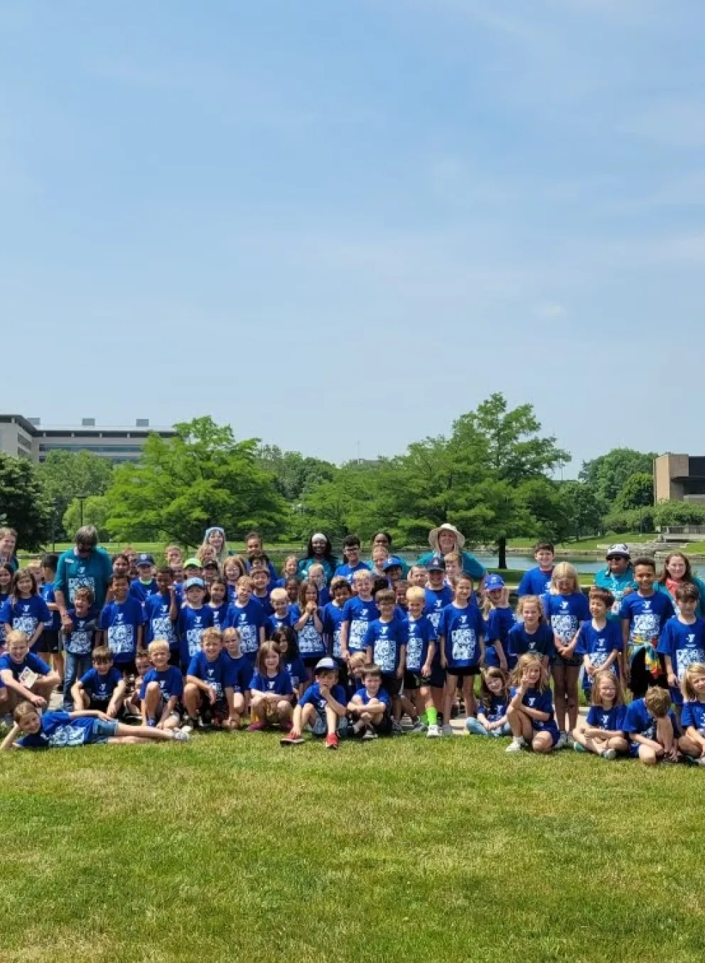 Photo of group of summer day campers at Anita Gorman park