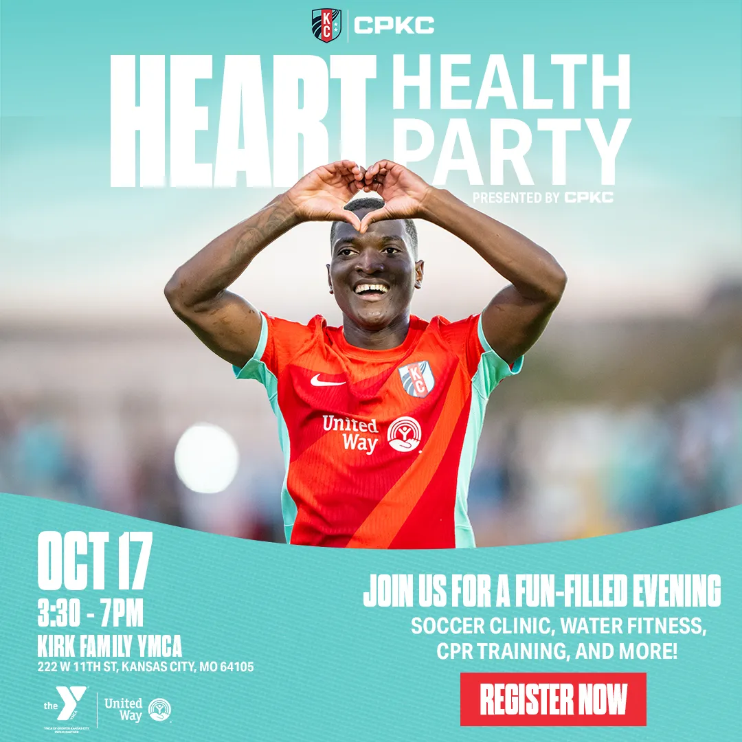 CPKC Heart Health Party. Oct 17, 3:30-7 p.m. Kirk Family YMCA. 222 W 11th St, Kansas City, MO 64105. Join us for a fun-filled evening. Soccer clinic, water fitness, CPR training, and more!