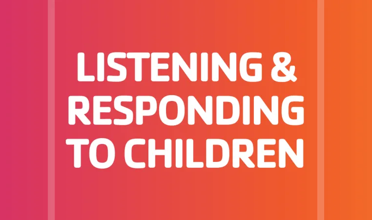 Y Graphic. Text: "Listening and Responding to Children. Child Abuse Prevention Month."