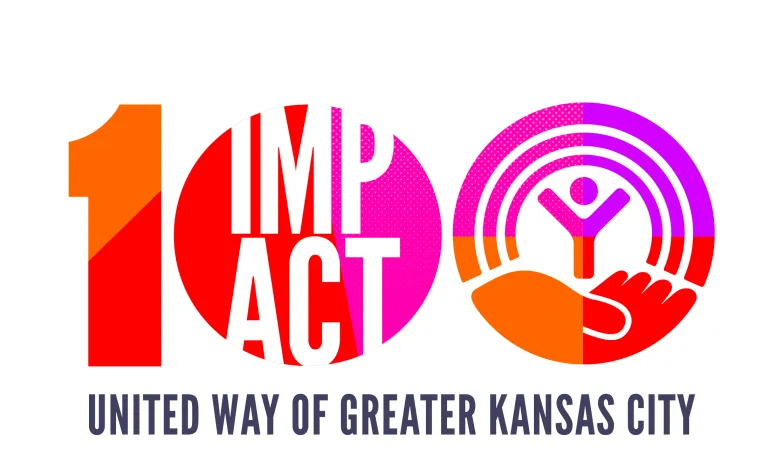 United Way Impact 100 Logo with the text "United Way of Greater Kansas City" underneath the logo.