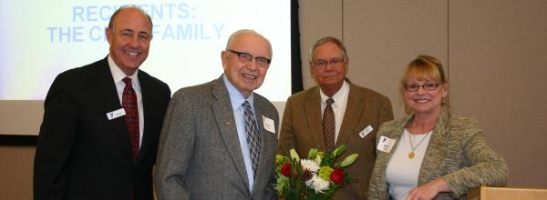 David Byrd, Cloud L. "Bud" Cray, Frank Kirk and Karen Seaberg at the 2012 Heritage Club Luncheon.